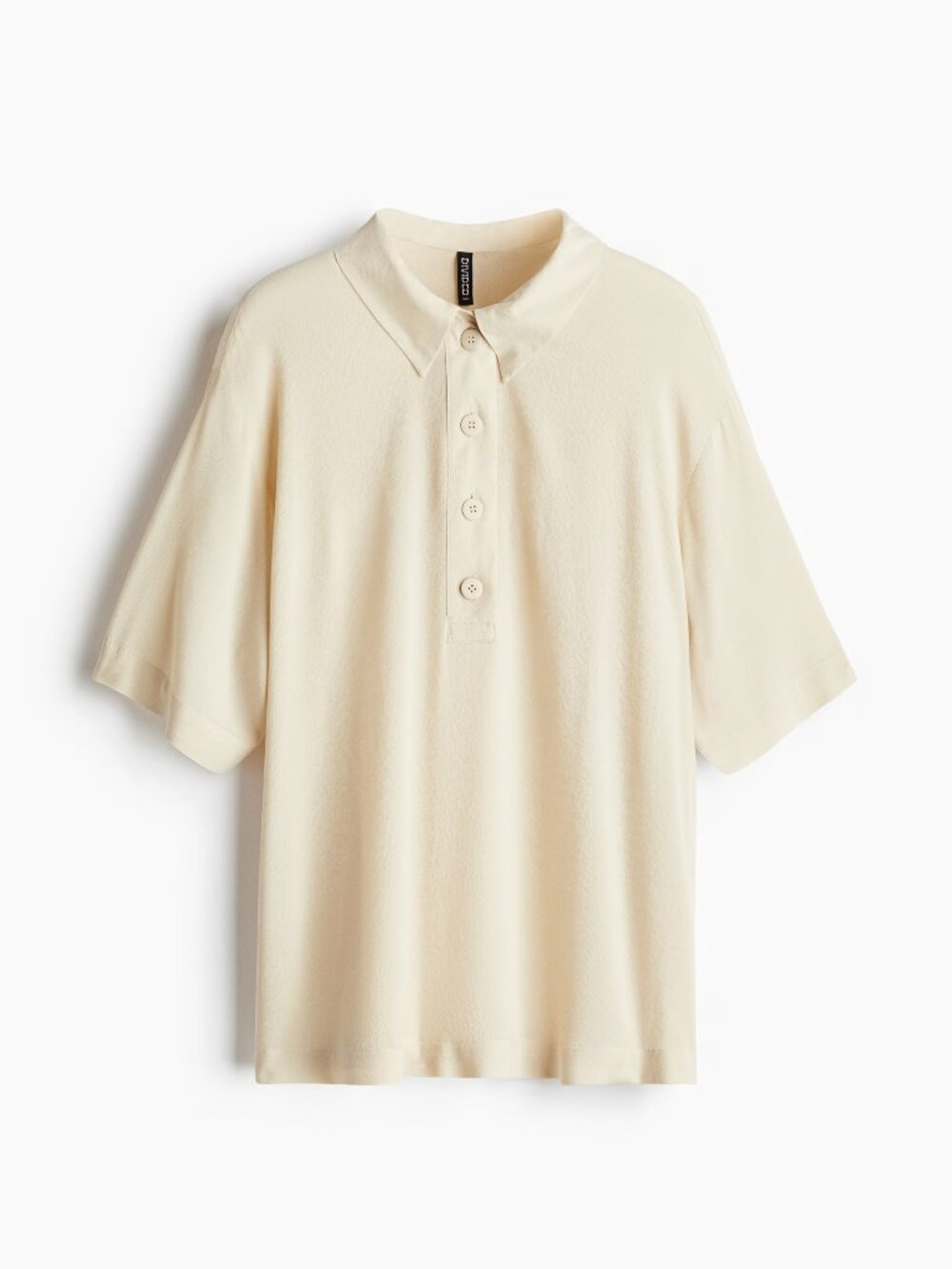 NWOT Divided Sheer Crepe Polo Shirt SZ S Rayon 100%